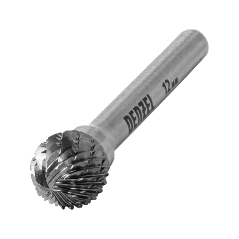 Lima Rotativa Para Metal Esférica 12mm Denzel Aço Rápido Acabamento Precisão
