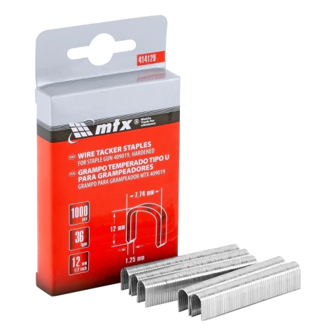 Grampos Temperados 12mm Tipo 36U 1000pçs MTX Master