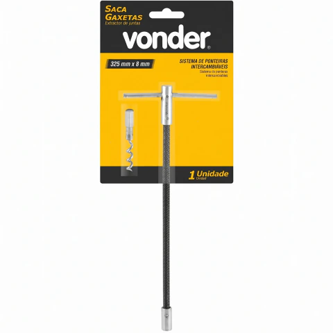 Saca Gaxeta Flexível Vonder 325x8mm Aço Carbono Ponta Intercambiável Removedor Retentor