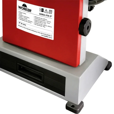 Serra Fita Vertical Bancada 9'' 300W 127V 750m/min 228mm Worker