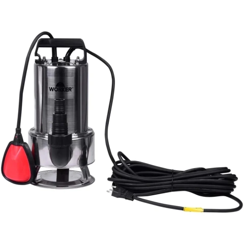 Bomba Submersa Aço Inox 1Hp 127V Com Boia 233L/min 9m Worker