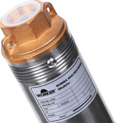 Bomba Submersa 2,5'' 3/4Hp 21 Estágios 220V Worker Água Potável Irrigação