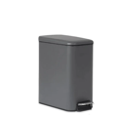 Lixeira com Pedal e Balde Brinox Matte 5 Litros Cinza Chumbo