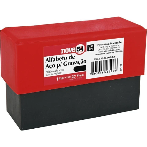 Alfabeto de aço punção 8mm a-z para gravação Nove54
