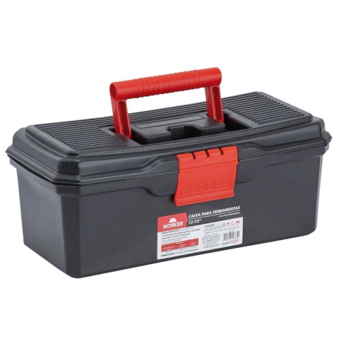 Caixa Plástica Para Ferramentas 12,5'' 320x170x170mm 0,6kg Com Bandeja Worker