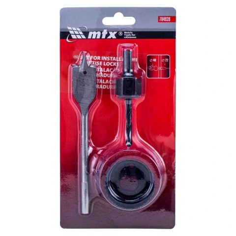 Jogo Para Instalação De Fechadura 22 Mm Até 48 Mm Broca Guia Serra Copo Mtx
