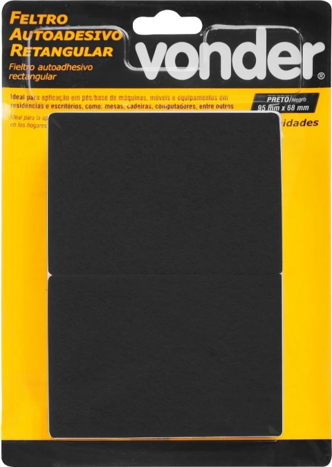Feltro Adesivo Pto Ret 95X68mm Com 10 Vonder