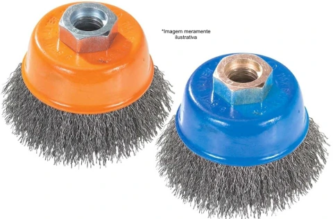 Escova Copo 3'' M-14 Ondulado Inox Walter