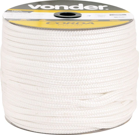 Corda Multifilamento Trançada 4,0mm 3,0kg 360m Branca Vonder