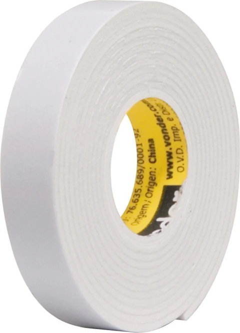 Fita dupla face espuma 12mmx1,5m branca Vonder