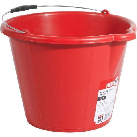 Balde de plástico extraforte 12 litros vermelho Nove54