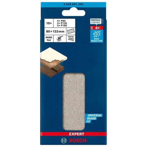 Tiras De Lixa Bosch Expert M480 For Wood&Paint 80X133mm 10U