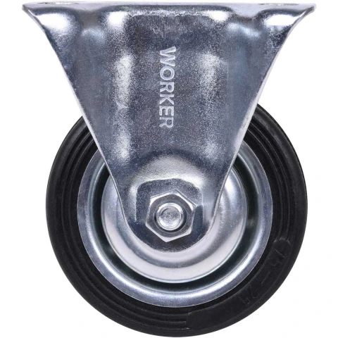 Rodízio Fixo De Borracha 100Mm 4'' Preto Para Carrinhos E Equipamentos Worker