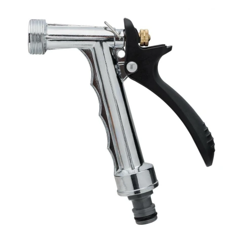 Esguicho Pistola 1/2'' Zamac Prata Limpeza Jardinagem Áreas Externas Kala