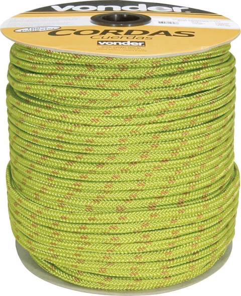 Corda Multifilamento Trançada 8,0mm 11,0kg 228m Verde Vonder