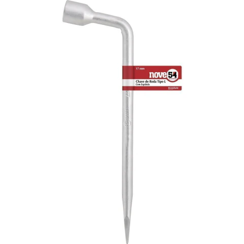Chave de roda tipo L 19mm com espátula aço carbono - Nove54
