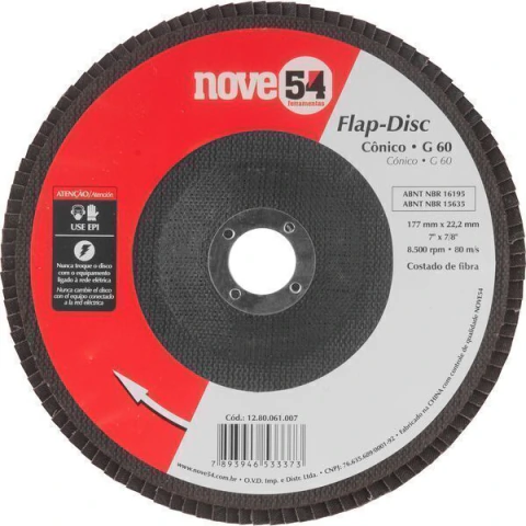 Flap-Disc Cônico 7" G60 Costado Fibra Nove54