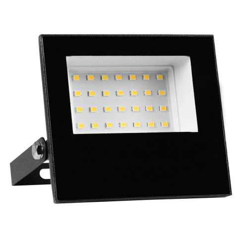Refletor Led Preto 30W 2400Lm Bivolt Iluminação Externa IP65 Liege