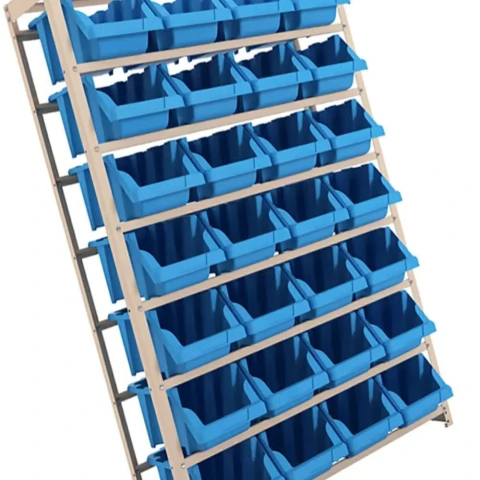 Estante Gaveteiro Metálica N7 150x95x33,5Cm 28 Peças 28/07 Azul Worker