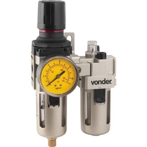 Filtro Regulador 1/4 Npt Lubrificador 10Kgf/cm² Vonder
