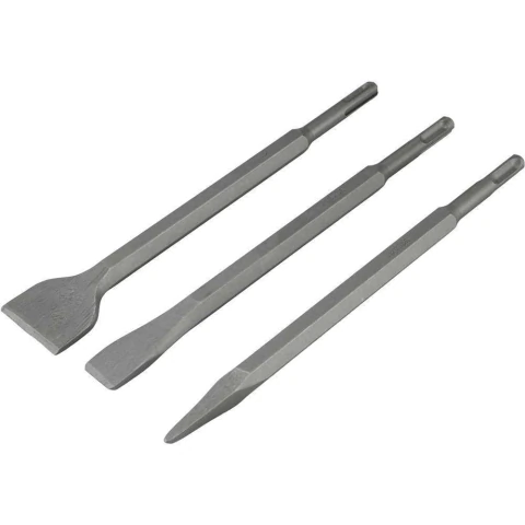 Jogo Ponteiro E Talhadeiras Sds Plus 3 Peças 250mm 0,875kg Nove54