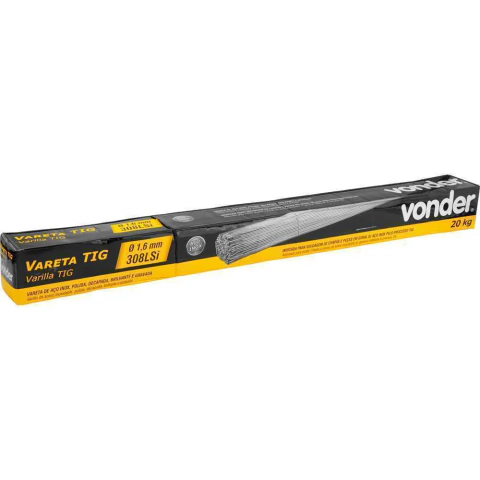 Vareta Tig 1,60Mm Aço Inox 308LSi 0,9M AWS A5.9 Vonder Soldagem Precisa