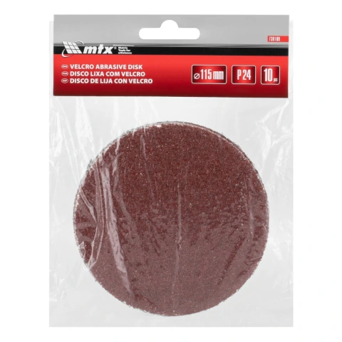 Disco De Lixa Com Velcro 115 Mm Grão 24 10 Peças Mtx Abrasivo