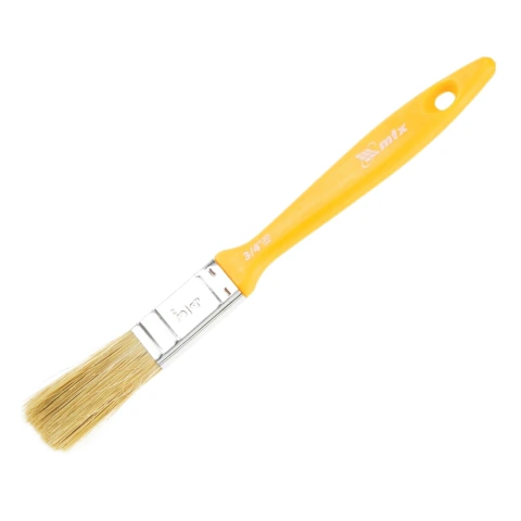 Trincha Pincel 3/4 Polegada 19 Mm Para Verniz Cerdas Brancas Cabo Plástico Mtx