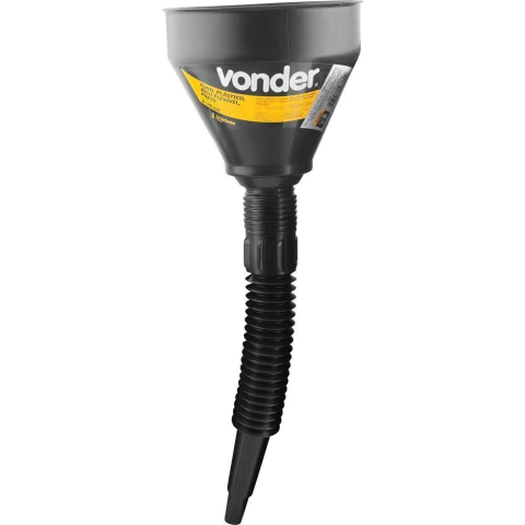 Funil Plástico Bico Flexível Preto 140mm Vonder