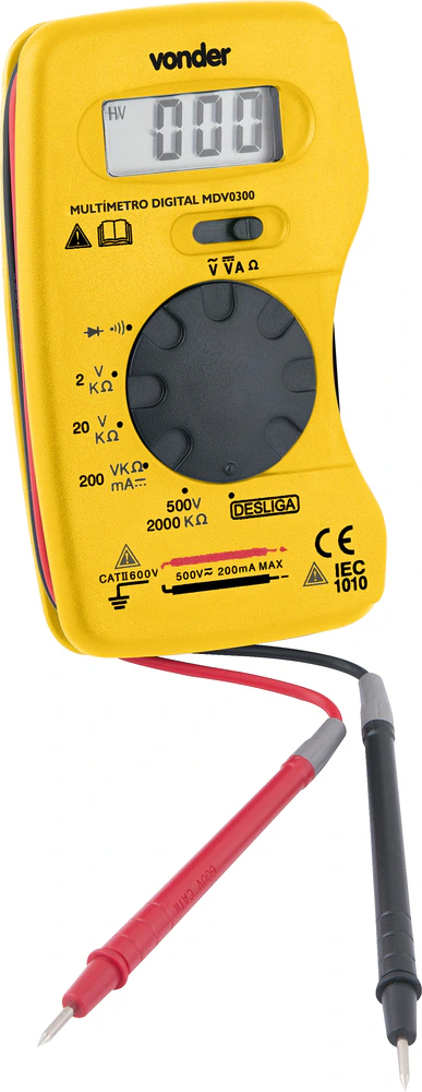 Multímetro digital ac/dc 200-500 volts mdv0300 Vonder
