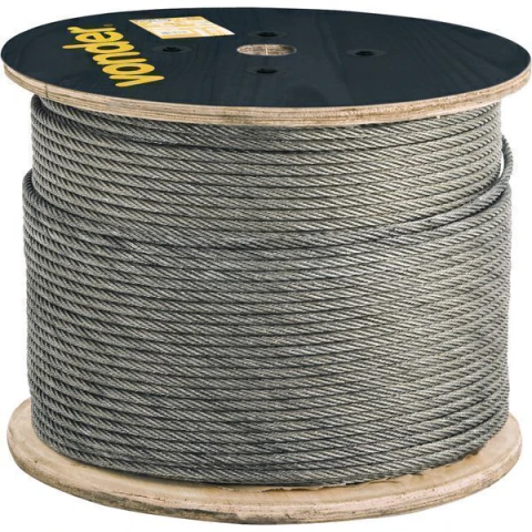 Cabo de aço af 3/8" alma de fibra 6x19s galv c/ 100m Vonder