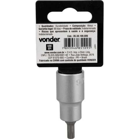 Soquete Multidentado Encaixe 1/2'' 6mm Curto CRV Vonder