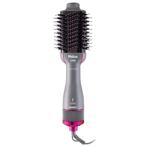 Escova Secadora de Cabelos Advance PES25SR 1300W Philco Seca Alisa Modela Bivolt