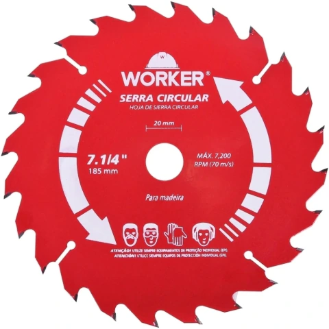 Serra Circular 7.1/4'' 185mm 1300W 220V Worker - Cortes Precisos
