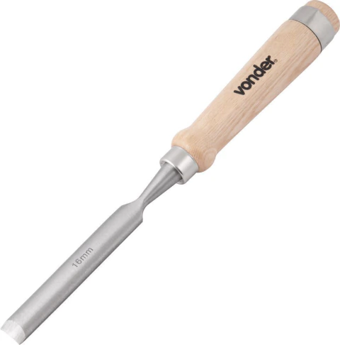 Formão goivado 16mm aço carbono cabo madeira Vonder