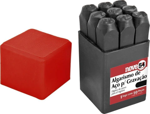 Algarismo de aço punção 5mm 0-9 para gravação Nove54