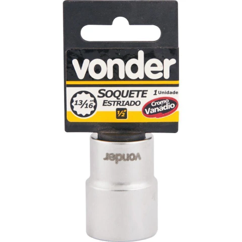 Soquete estriado enc 1/2" 27mm curto vanád. Vonder