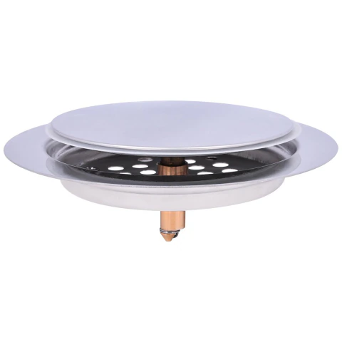Ralo De Banheiro Redondo Click Up 9,5Cm Aço Inox Anti Odor Insetos Liege