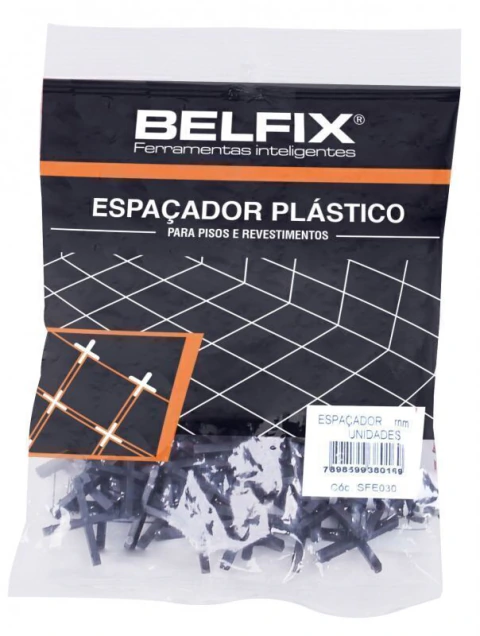 Espaçador Plástico p/ Piso/Azulejo 8mm c/ 100 peças - Belfix