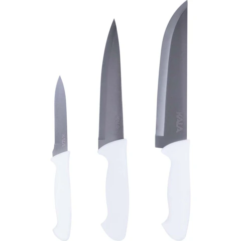 Kit Facas Cozinha Aço Inox 3 Peças AISI420 4'' 6'' 7'' Cabo Polipropileno Kala