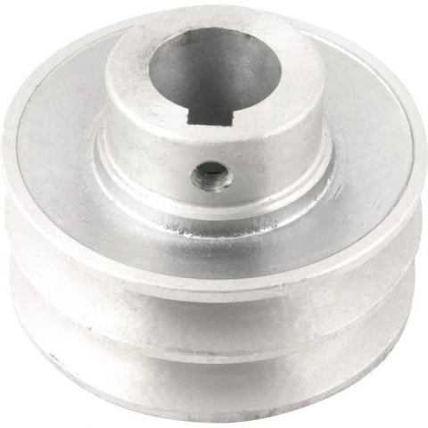 Polia Alumínio 2 Canais Perfil A 80mm com Furo 24mm Vonder