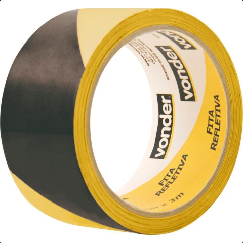 Fita Zebrada Adesiva Refletiva 50mmx3m Amarela/Preta Vonder