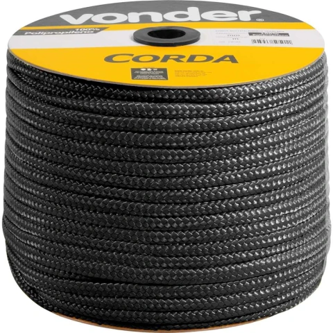 Corda Multifilamento Trançada 10,0mm 8,0kg 190 Metros Preto