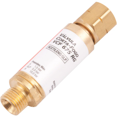 Válvula corta fogo acetileno p/ regulador vcf675rg Vonder