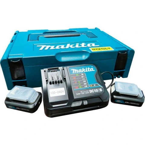 Kit 2 Baterias 12V 2AH Carregador Bivolt Maleta 197656-9 Makita