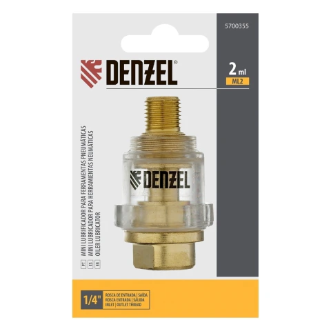 Mini Lubrificador De Óleo Pneumático 10 Bar 2 Ml 1/4 Denzel Ml2 Para Ar Comprimido