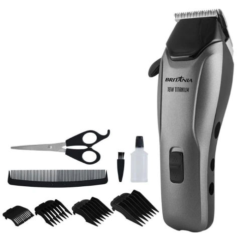 Máquina De Cortar Cabelo Britânia 18W 220V Titanium Outlet