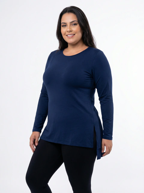 Sobrelegging Marinho Manga Longa - comprar online