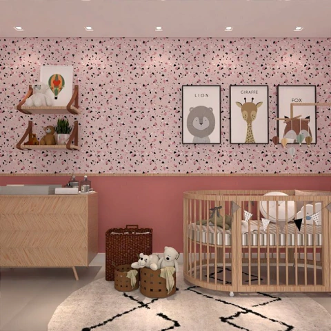 Papel de Parede Granilite Rosa Personalizado Sob Medida