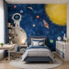 Papel de Parede Infantil Desbravando o Espaço Aquarela Personalizado Sob Medida